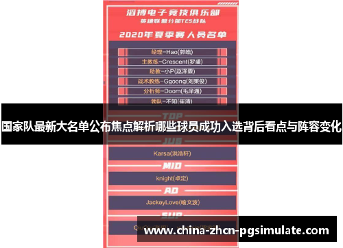 国家队最新大名单公布焦点解析哪些球员成功入选背后看点与阵容变化